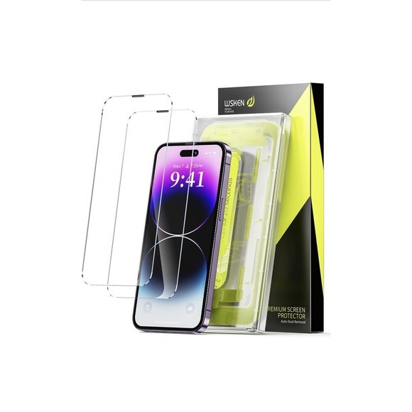 WSKEN IPHONE 14 PRO MAX SCREEN PROTECTOR WITH DUST CLEAN INSTALLING HOUSE-2 6.7" - Picture 2 of 6